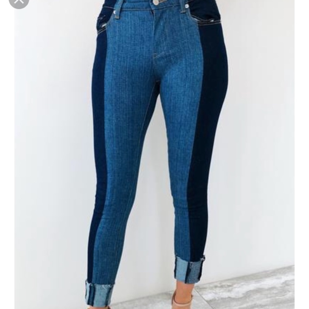 Block party two tone jeans